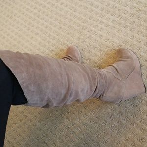 Suede Knee High Boots